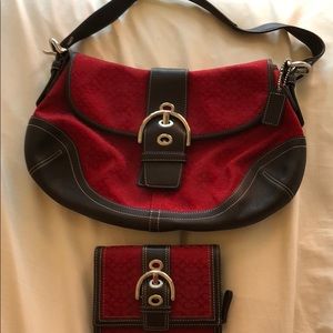Coach purse and matching wallet